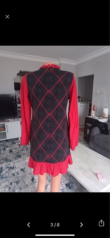 xl Beden bordo Renk kısa elbise