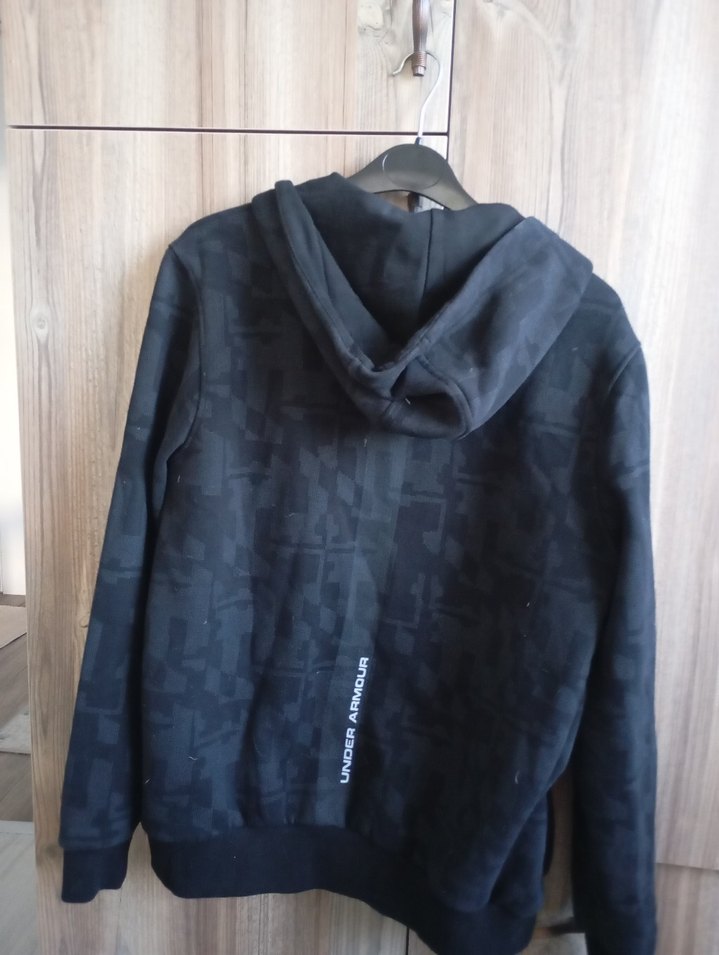 Siyah Kapüşonlu Fermuarlı Erkek Polar - Görsel 2