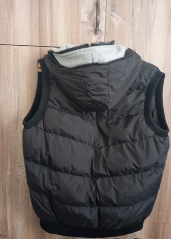 Gri Fermuarlı Erkek Kapüşonlu Yelek - Görsel 2