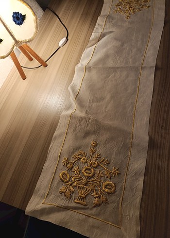 Nakışlı Gold renginde 3 lu salon takimi - Görsel 5