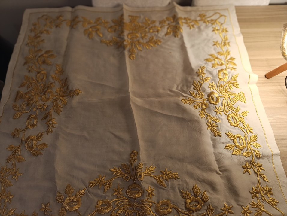 Nakışlı Gold renginde 3 lu salon takimi - Görsel 3