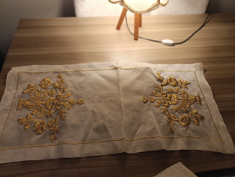 Nakışlı Gold renginde 3 lu salon takimi - Görsel 4