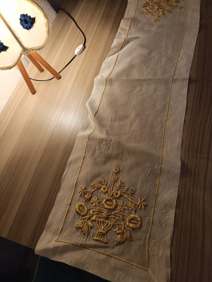 Nakışlı Gold renginde 3 lu salon takimi - Görsel 5