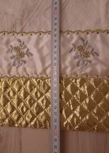 Nakışlı Beyaz Parlak Pike takımı - Görsel 6