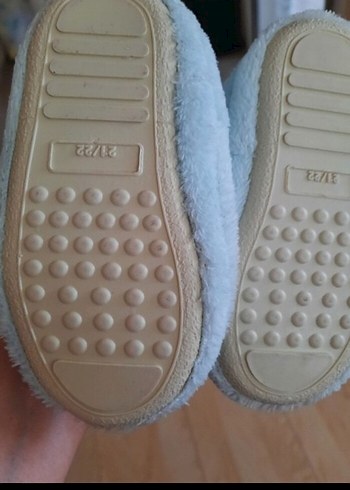 Çocuk Mavi Peluş Ev Terliği - Görsel 8