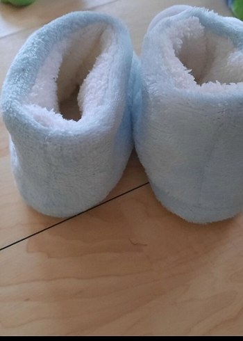 Çocuk Mavi Peluş Ev Terliği - Görsel 5