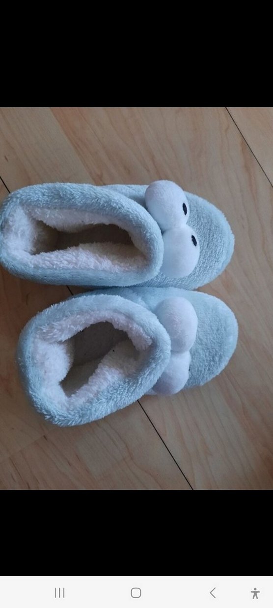 Çocuk Mavi Peluş Ev Terliği - Görsel 2