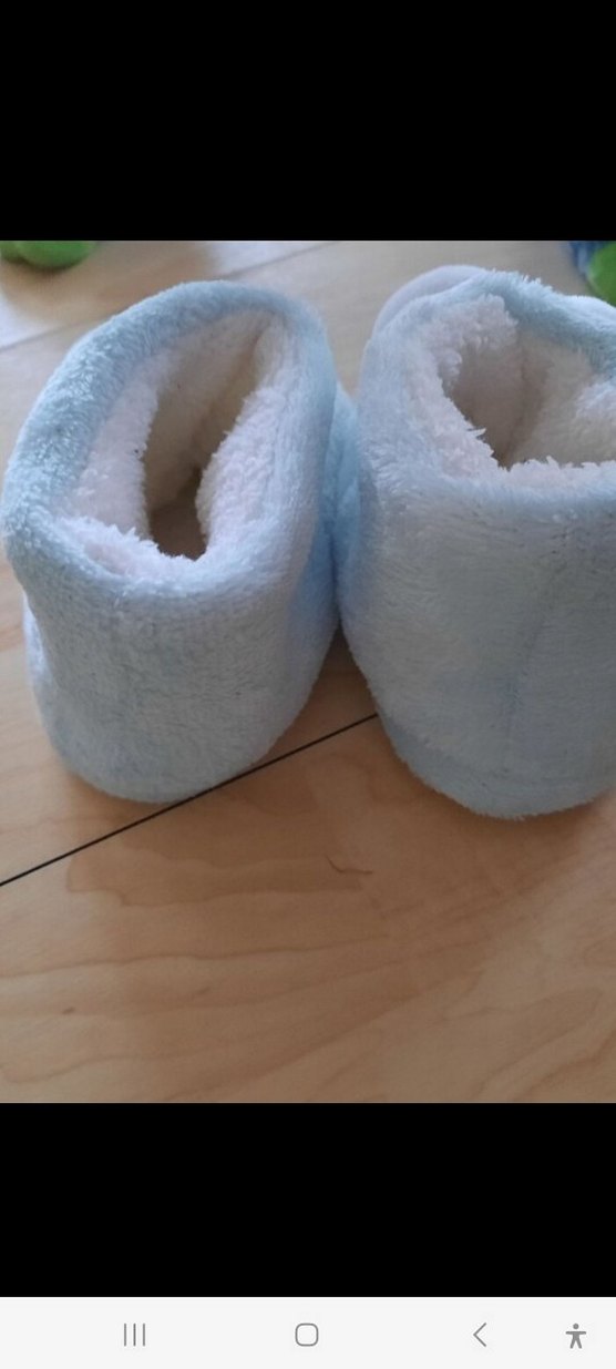 Çocuk Mavi Peluş Ev Terliği - Görsel 5