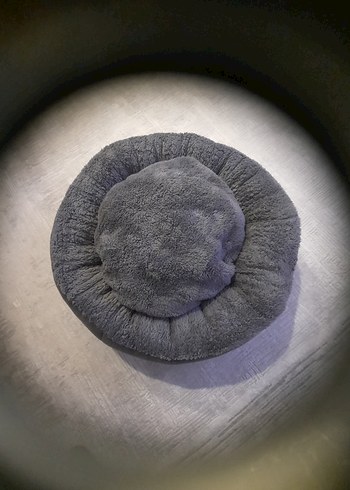 Gri Yuvarlak peluş  Kedi yatağı - Görsel 3