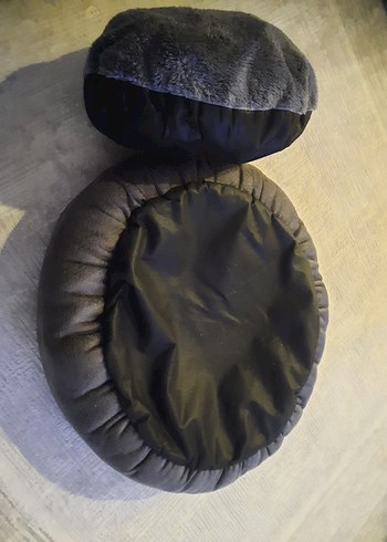 Gri Yuvarlak peluş  Kedi yatağı - Görsel 4