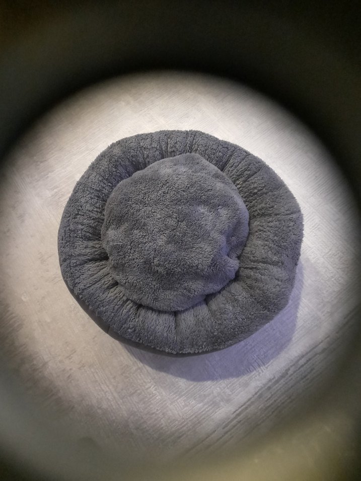 Gri Yuvarlak peluş  Kedi yatağı - Görsel 3