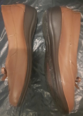 Bej Deri Kadın Dolgu Topuklu Babet - Görsel 7