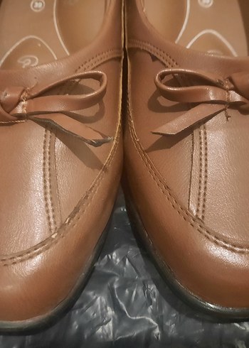 Bej Deri Kadın Dolgu Topuklu Babet - Görsel 4