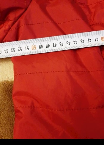 Düğmeli Kırmızı Kadın Kışlık Mont - Görsel 10