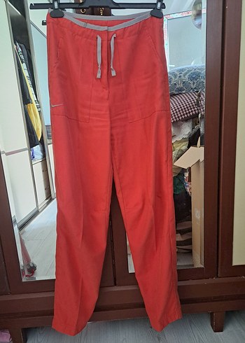 s Beden kırmızı Renk nar çiçeği eşofman pantolon tarzında alt Rahat Kesim.