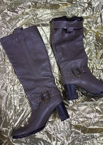 Kahverengi Deri Tokalı Dizüstü Bot - Görsel 4