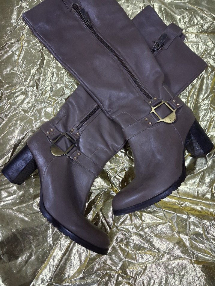 Kahverengi Deri Tokalı Dizüstü Bot - Görsel 3