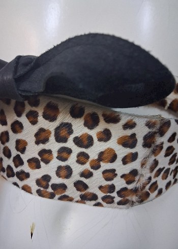 leopar. Kürklü Kadın gerçek deri özel tasarım Kemer - Görsel 2