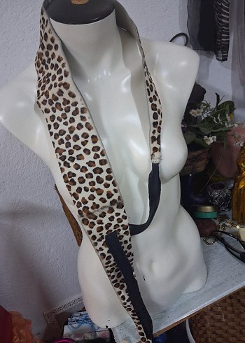 leopar. Kürklü Kadın gerçek deri özel tasarım Kemer - Görsel 6