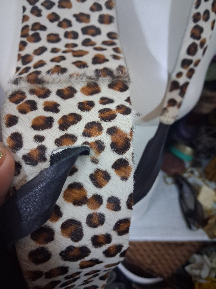 leopar. Kürklü Kadın gerçek deri özel tasarım Kemer - Görsel 5