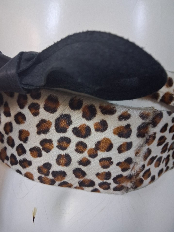 leopar. Kürklü Kadın gerçek deri özel tasarım Kemer - Görsel 2