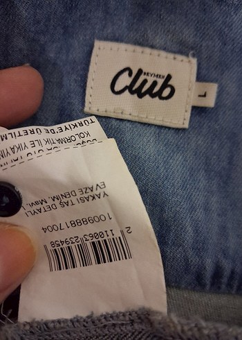 Düğmeli Mavi Denim Kadın Gömlek - Görsel 7