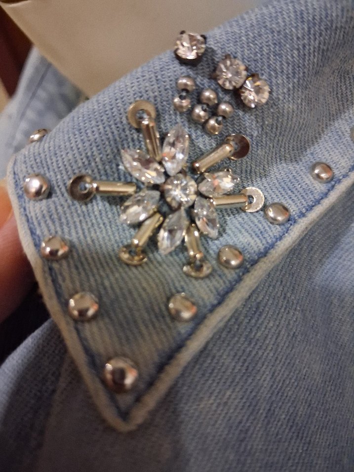 Düğmeli Mavi Denim Kadın Gömlek - Görsel 3