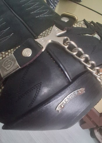 Yılan Derisi Desenli Erkek Deri Çizme - Görsel 4