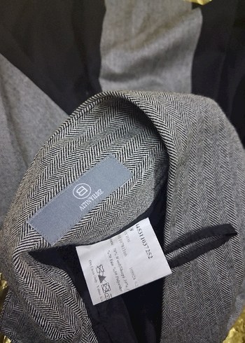 Gri ve Mavi Pilili Midi Etek - Görsel 7