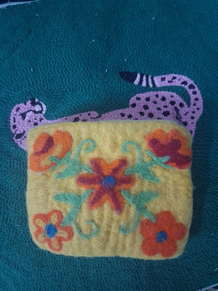 Renkli Nakışlı Bohem Fermuarlı Kadın Cüzdanı - Görsel 3