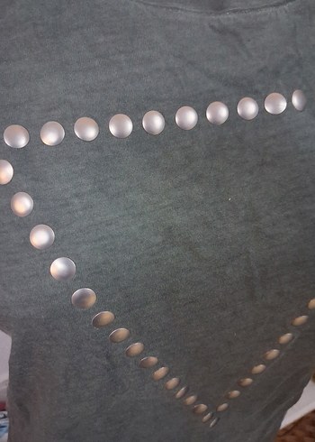 yesıl Pamuklu Kadın Tişörtü - Görsel 2