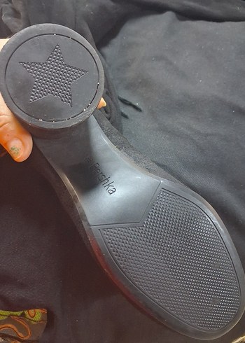 Siyah Süet Tokalı Kadın Bot çorap tarzında Zarif . - Görsel 10