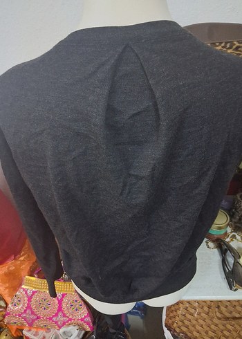 Düğmeli Siyah V Yaka Kadın Hırka mısırlı marka. - Görsel 6
