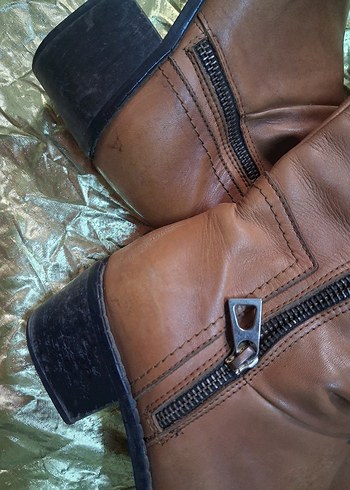 Kahverengi Tokalı Deri Dizüstü Bot Beymen stüdyo marka - Görsel 2