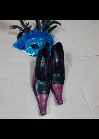 Mor  Stiletto uzun burun ayakkabı. - Görsel 14