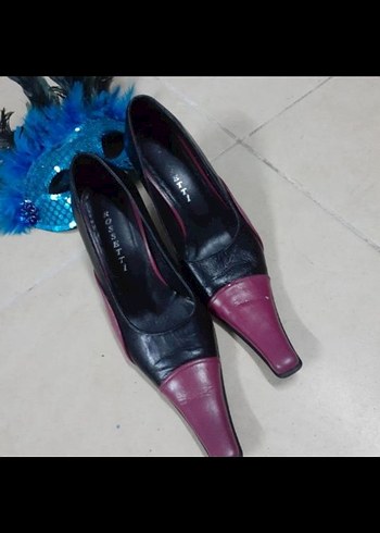 Mor  Stiletto uzun burun ayakkabı. - Görsel 12