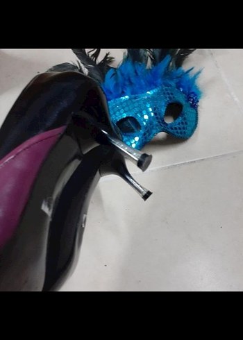 Mor  Stiletto uzun burun ayakkabı. - Görsel 15