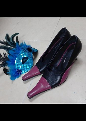 Mor  Stiletto uzun burun ayakkabı. - Görsel 6