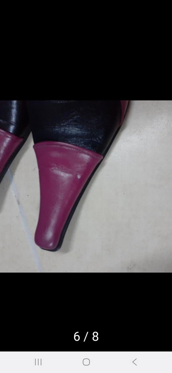 Mor  Stiletto uzun burun ayakkabı. - Görsel 5