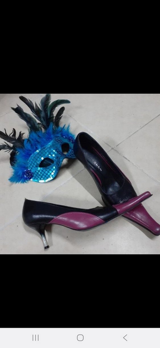 Mor  Stiletto uzun burun ayakkabı. - Görsel 2