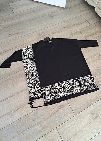 Zebra desenli salaş bluz