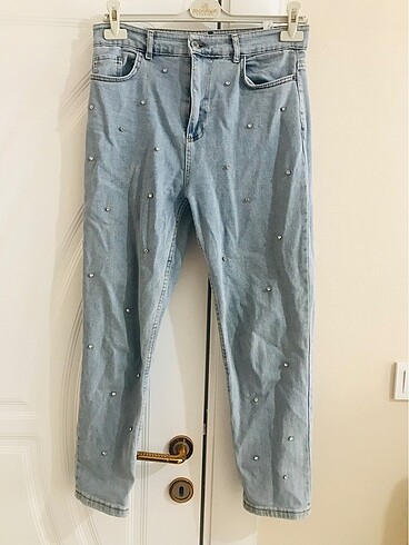 Taşlı mom jean