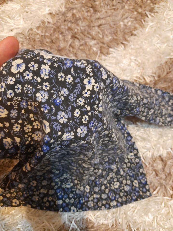 Kız Çocuk Çiçek Desenli Kısa Kollu Gri Tişört - Görsel 4