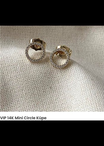 xuping 14K Mini Daire Altın Küpe