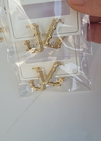 Çelik küpe 14k gold 