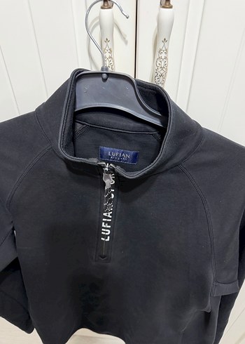 Lufian Erkek Siyah Fermuarlı Yarım Balıkçı Sweatshirt - Görsel 2