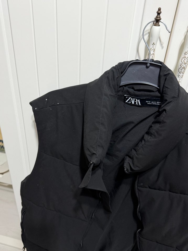 Zara Siyah Yüksek Yaka erkek Yelek - Görsel 2