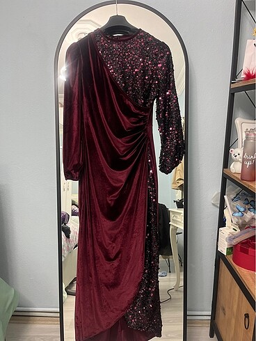 38 Beden bordo Renk Bordo elbise