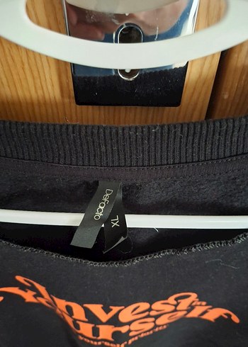 xl Beden Siyah Uzun Kollu Kadın Şardonlu Sweatshirt