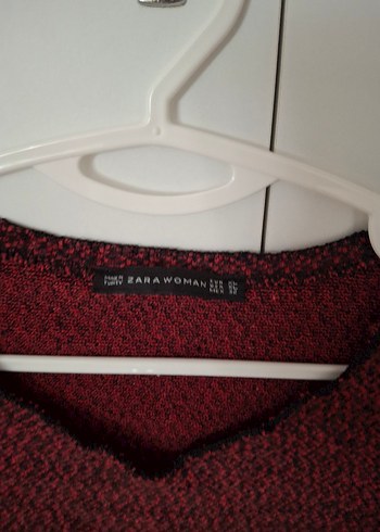 xl Beden Bordo V Yaka Kırçıllı Kadın Kazak